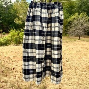 Vintage Laura Ashley Maxi Taffeta Skirt 12 Black White Plaid Long Christmas Gift